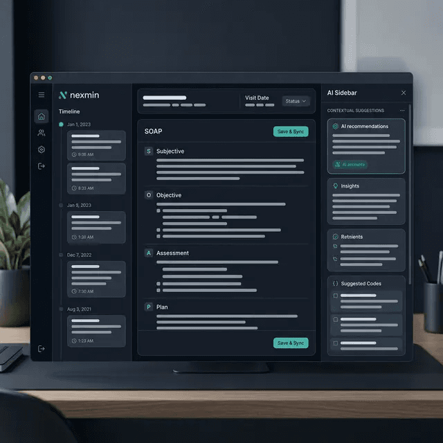 nexmin — interfaz clínica con IA
